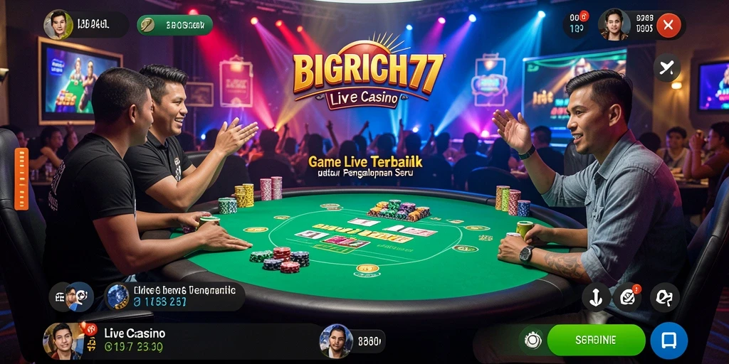 Tampilan gameplay seru dan interaktif di BIGRICH77 Live Casino.