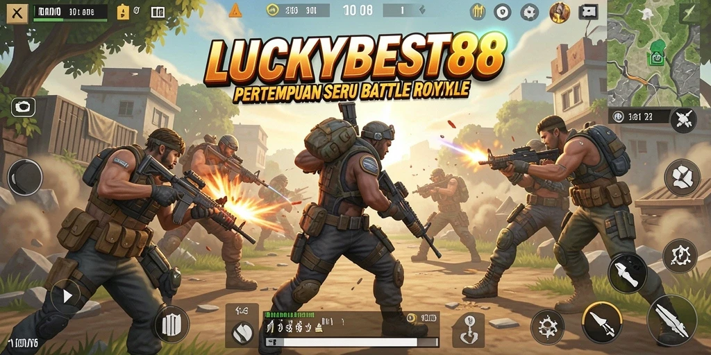 Screenshot gameplay LUCKYBEST88 dengan aksi pertempuran yang mendebarkan.