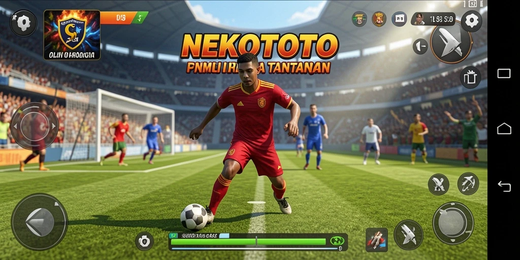 Tampilan menarik gameplay olahraga yang mendebarkan.