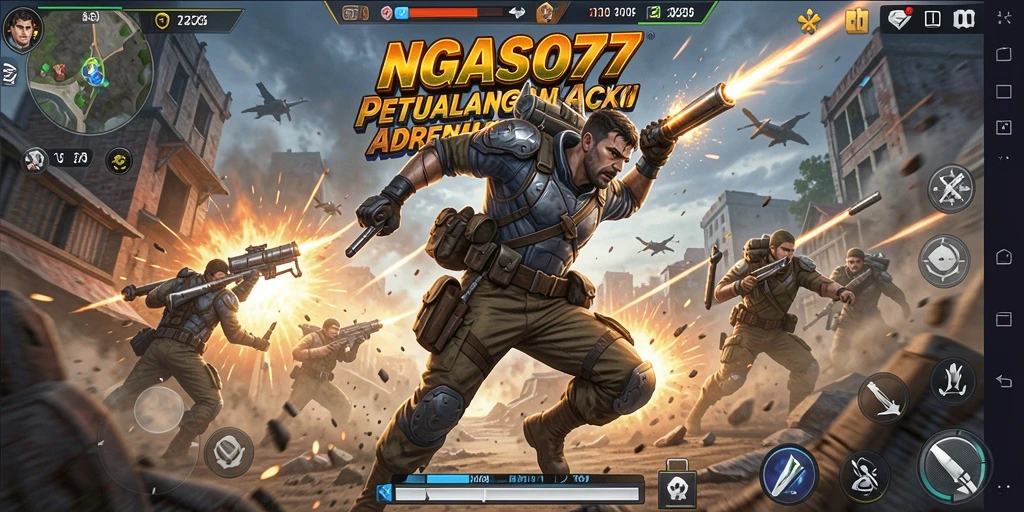 Tangkapan layar NGASO77 menunjukkan aksi pertarungan yang mendebarkan.