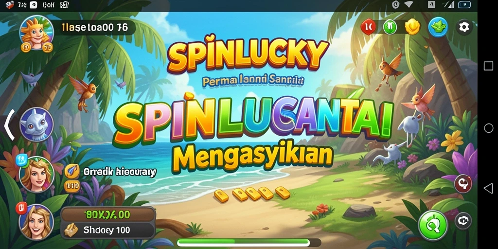 Tangkapan layar menunjukkan gameplay SPINLUCKY yang penuh warna dan menyenangkan.