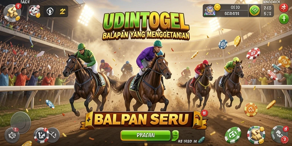 Tampilan gameplay UDINTOGEL yang memukau saat balapan.